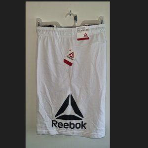 Reebok Lifestyle 10" Shorts Men's Drawstring Pockets Zip NWT / Color: White